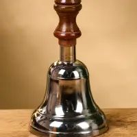 Колокольчик "Серебряный звон" алюминий, с деревянной ручкой 8х8х24 см