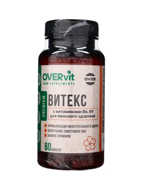 Витекс с витаминами В6, В9 OVERvit, 60 капсул