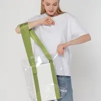 Шопер Clear Fest, прозрачный с зелеными ручками