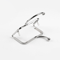 Фермуар пришивной, 12.5&times;7.5 см, с ручкой d=7.5&times;9 см, цвет серебристый