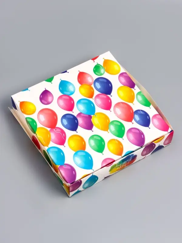 Коробка складная Happy Birthday, 20&times;20&times;4 см