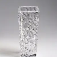 Ваза настольная стекло "Геометрия" лучики, 15,5х5,5 см, прозрачный