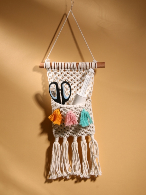 Кармашек текстильный, подвесной 22х50 см, белый