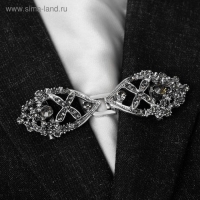 Зажим для кардигана &laquo;Эклипс&raquo;, цвет серый в чернёном серебре