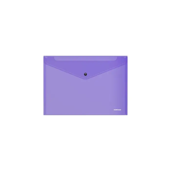 Папка-конверт на кнопке А5+ (239x189x9 мм), 180 мкм, ErichKrause Vivid, глянцевая, полупрозрачная, микс