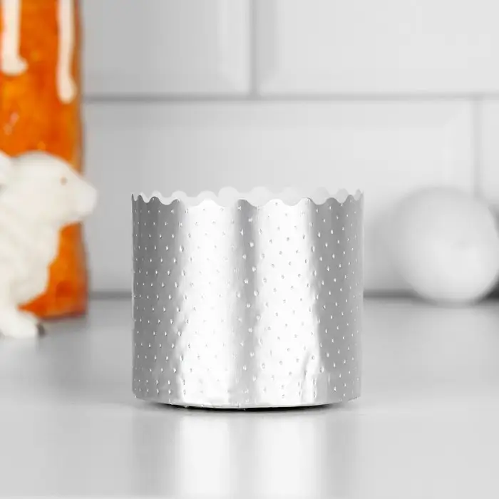 Форма бумажная для кулича &laquo;Серебряная&raquo;, 70&times;60 мм