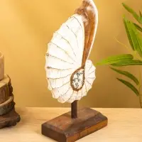 Набор сувенирный "Раковины" дерево (h - 35.30 и 25 см), цв. бежевый