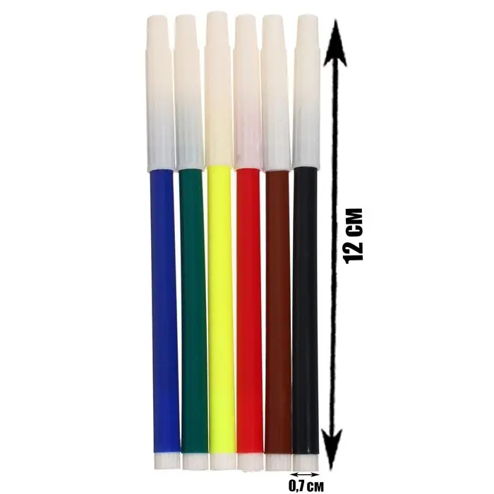 Фломастеры 6 цветов Calligrata &laquo;Машинка&raquo;, невентилируемый колпачок