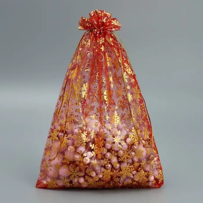 Мешочек подарочный органза &laquo;Новогодние желания&raquo;, 20 х 30 см +/- 1.5 см