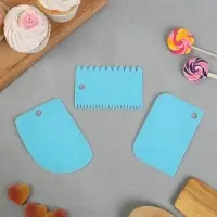 Шпатели кондитерские, набор &laquo;Море&raquo; 11,5&times;8 см, 11.2&times;6.5 см, 10&times;7 см, 3 шт