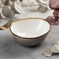 Салатник фарфоровый Magistro &laquo;Церера&raquo;, 440 мл, 15,3&times;13 см, цвет коричневый