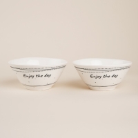 Набор салатников фарфоровых SL Home &laquo;Милый дом&raquo;, 250 мл, d=12 см, цвет белый