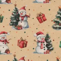Бумага упаковочная крафтовая &laquo;Снеговички&raquo;, 50&times;70 см