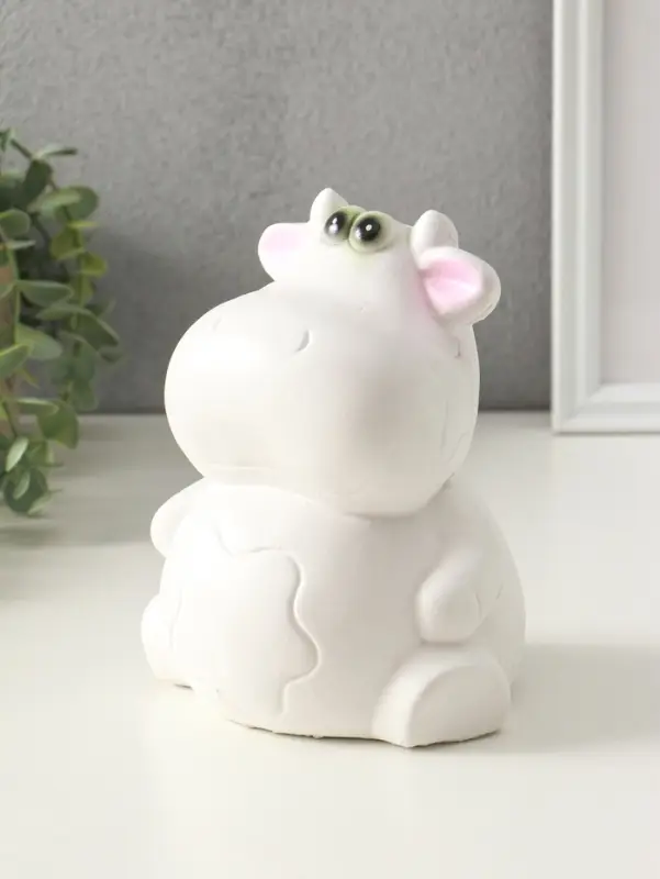 Копилка "Корова" 19 см, белая