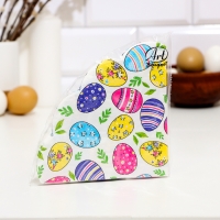 Пасхальные круглые салфетки бумажные Art Bouquet Rondo &laquo;Акварельные яйца&raquo;, 1 слой, d=32 см, 12 шт