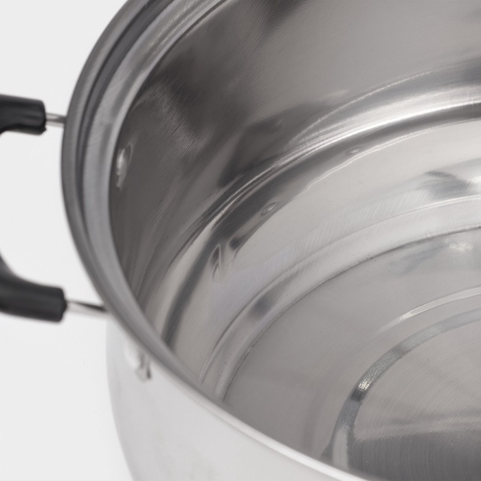 Кастрюля Promo, 3 л, 24&times;9,5 см, нержавеющая сталь, стеклянная крышка