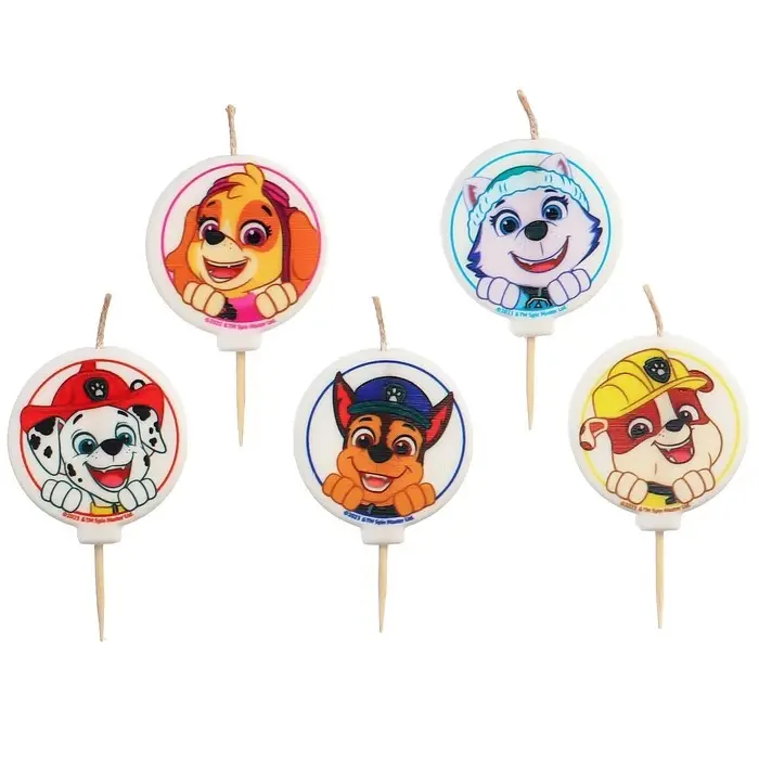 Свеча для торта "С Днем Рождения!", 5 штук, Щенячий патруль