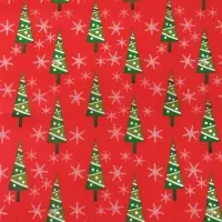 Бумага упаковочная тишью "Зимний лес", красная, 50 х 66 см