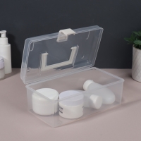 Органайзер для хранения, с крышкой, с ручкой, 23 &times; 13 &times; 9,5 см цвет прозрачный/белый