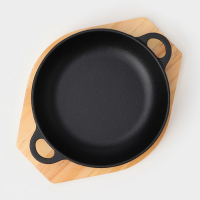 Сковорода чугунная &laquo;Жаровня&raquo;, d=19 см, на деревянной подставке