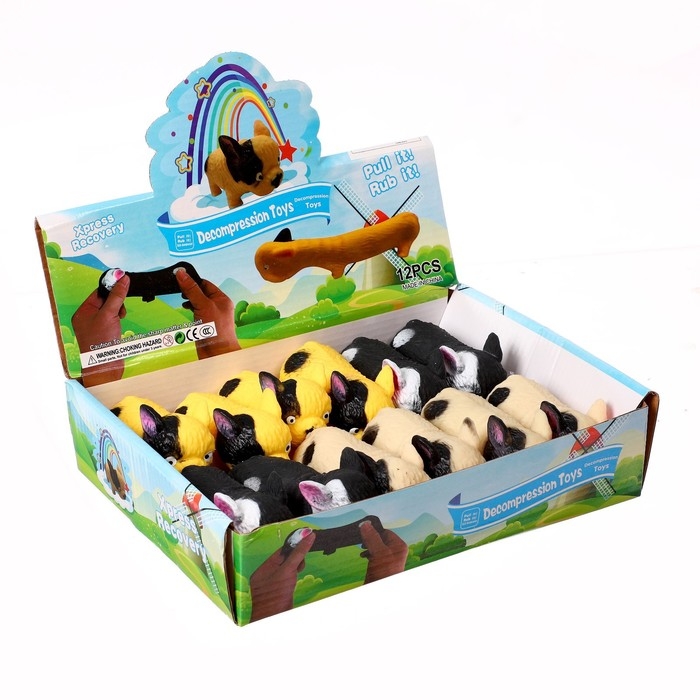 Мялка-тянучка &laquo;Собака&raquo; с песком, цвета МИКС