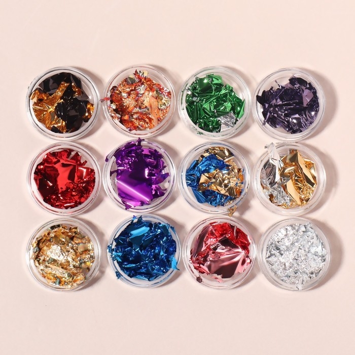 Поталь для декора ногтей &laquo;Ассорти&raquo;, 12 шт
