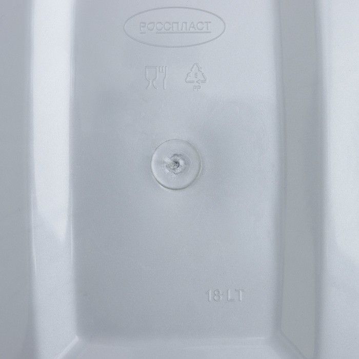 Ведро для мусора &laquo;Камелия&raquo;, 18 л, цвет серебристый перламутр/чёрный