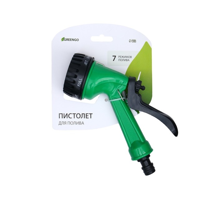 Пистолет для полива, 7 режимов, быстросъёмное соединение, рр&minus;пластик, Greengo