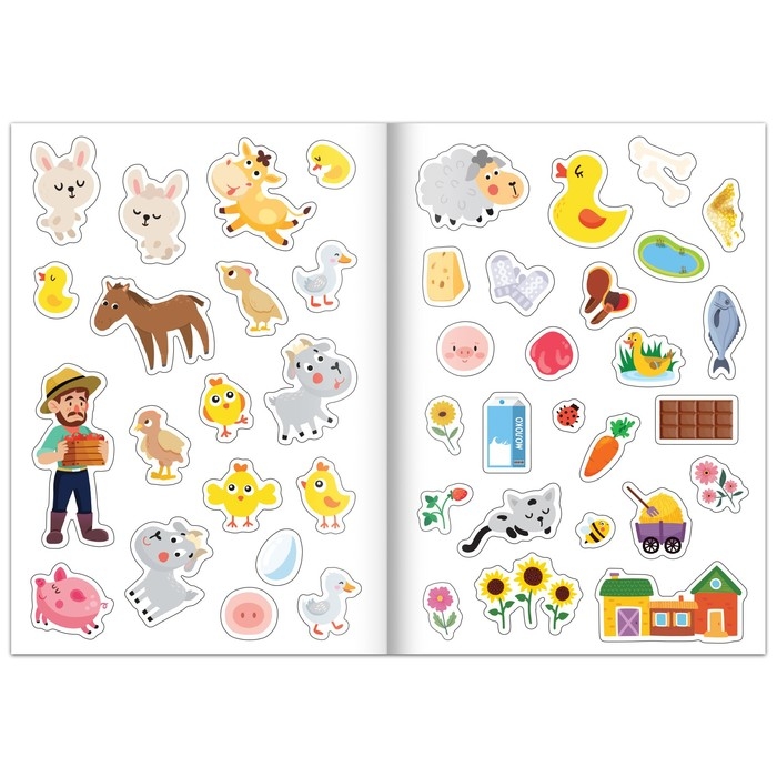 Набор 3 в 1 &laquo;Моя ферма&raquo;: 11 пазлов-цепочек, книга с наклейками, раскраска