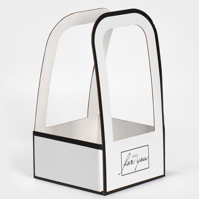 Коробка-переноска для цветов &laquo;For you&raquo;, 12 &times; 12 &times; 22 см