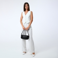 Сумка женская на молнии, цвет чёрный