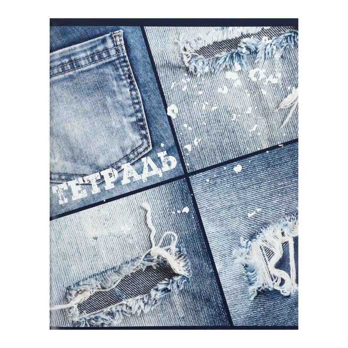 Комплект тетрадей из 4 штук, 96 листов в клетку Calligrata "Джинс", обложка мелованный картон, блок офсет