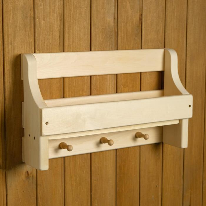 Полка вешалка "Универсальная", 3 крючка, 50&times;30&times;12 см