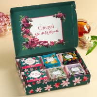 Набор с чаем &laquo;Расцветай от любви&raquo;, весовой чай 40 г (2 шт. х 20 г)., чай в пакетиках 21,6 (12 шт. х 1,8 г).