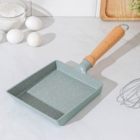 Сковорода &laquo;Омлет&raquo;, 19&times;15 см, с деревянной ручкой, антипригарное покрытие, индукция