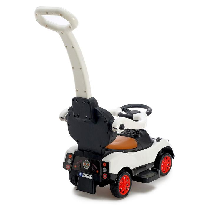 Толокар-каталка &laquo;Купе&raquo;, с родительской ручкой, свет, звук, цвет белый