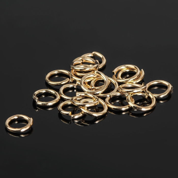 Кольцо соединительное 0,8&times;6 мм (набор 50 г, &plusmn; 570 шт.) СМ-976, цвет золото