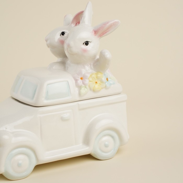 Конфетница керамическая SL Home &laquo;Лесные кролики&raquo;, 17&times;10,5&times;17 см, цвет белый