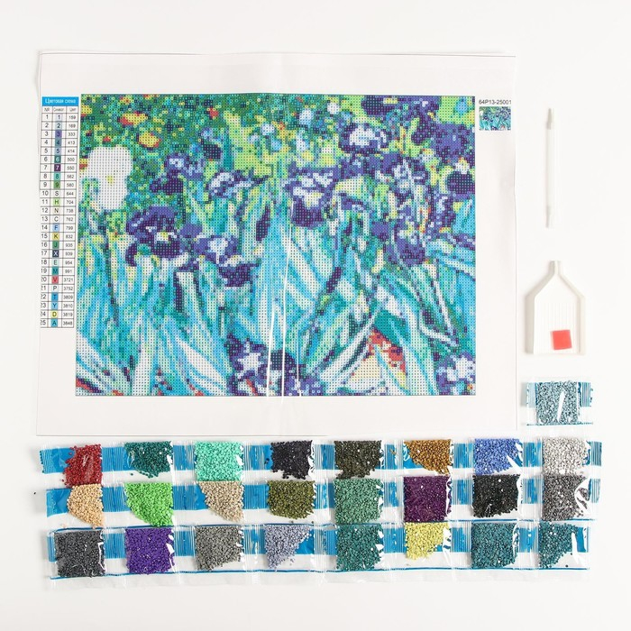 Алмазная мозаика с полным заполнением на холсте &laquo;Ирисы&raquo;, 30 х 40 см