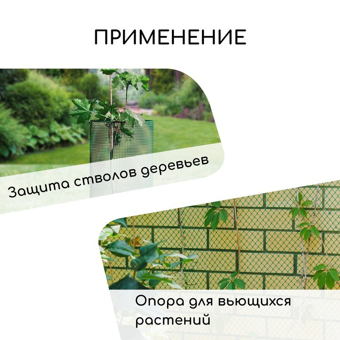 Сетка садовая, 2 &times; 20 м, ячейка 25 &times; 25 мм, пластиковая, зелёная, Greengo