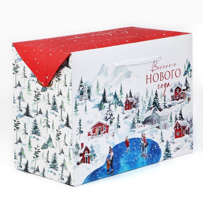 Пакет-коробка &laquo;Весёлого Нового года&raquo;, 28 х 20 х 13 см