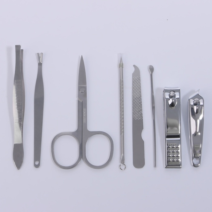 Набор маникюрный &laquo;Фактура&raquo;, 8 предметов, в футляре, цвет чёрный