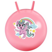 Мяч-прыгун с рожками ZABIAKA &laquo;Единорожка&raquo;, d=55 см, 480 г, цвет розовый