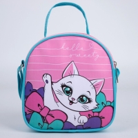 Сумка детская для девочки "Котик" 16*17см, искусственная кожа