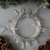 Гирлянда &laquo;Нить&raquo; 5 м, IP20, прозрачная нить, 50 LED, свечение зелёное, 8 режимов, 220 В