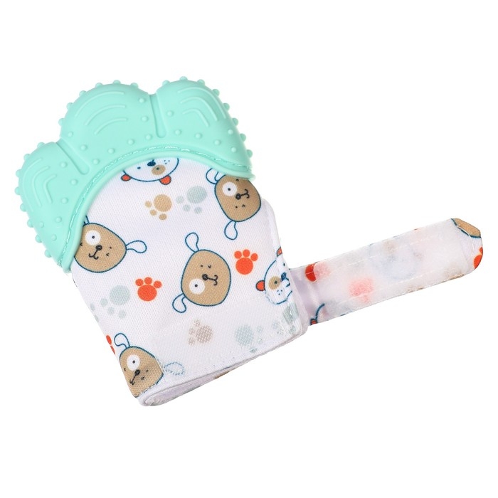 Прорезыватель-рукавичка &laquo;Собачки&raquo;, цвет мятный, Крошка Я