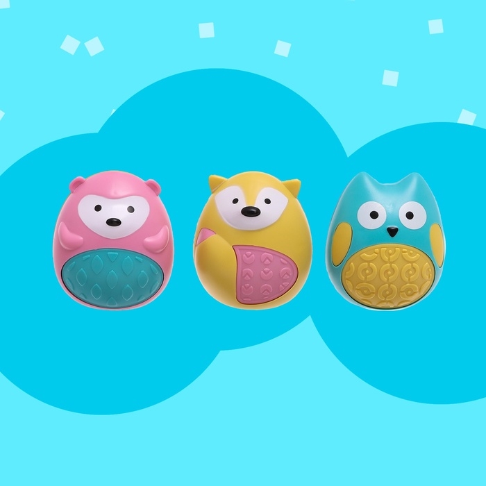 Набор погремушек-неваляшек &laquo;Зверушки&raquo;, цвета МИКС, 3 шт.