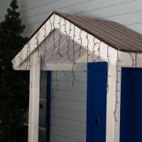 Гирлянда &laquo;Бахрома&raquo; 3 &times; 0.6 м, IP44, УМС, тёмная нить, 160 LED, свечение белое, 220 В