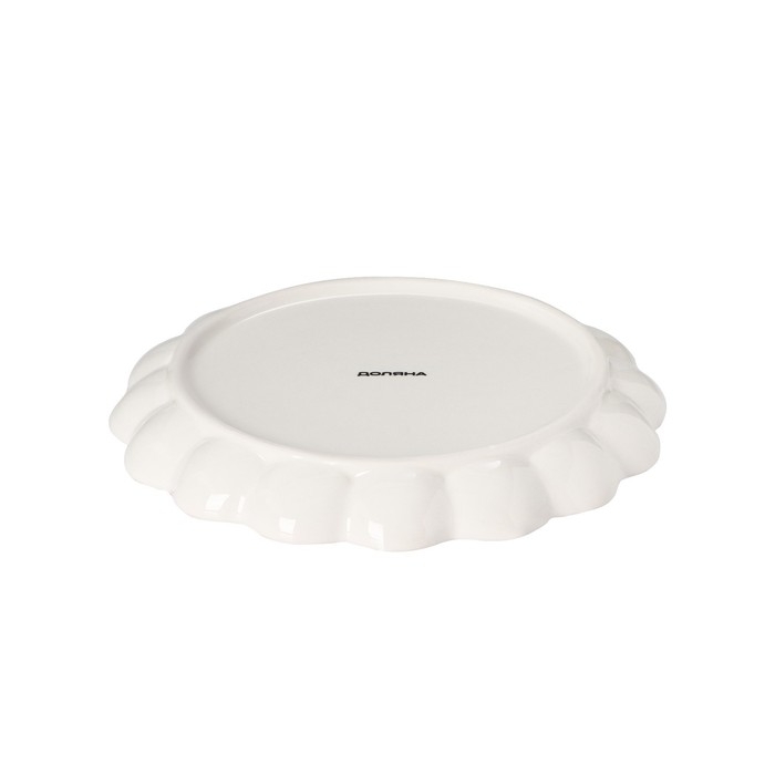 Блюдо сервировочное Доляна &laquo;Рождественский снеговик&raquo;, d=20 см, цвет белый