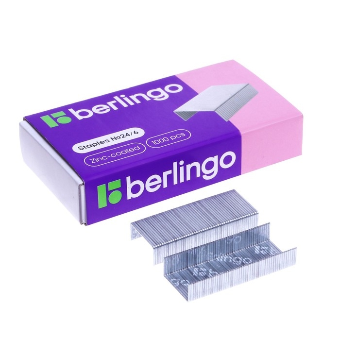 Скобы для степлера №24/6, оцинкованные, 1000 штук